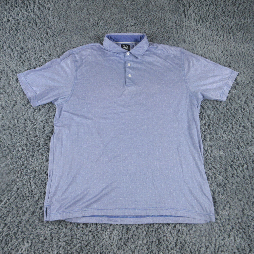 Jos A Bank Shirt Mens Extra Large Purple Geometric Stripe Travelers Golf Polo